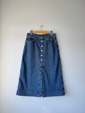 Joe fresh button-Front Denim Midi Skirt
